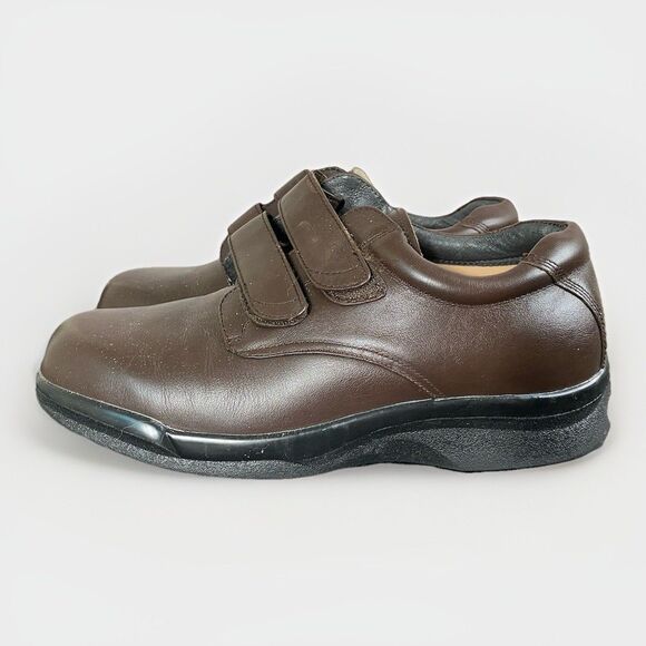 Apex BROWN Double Strap Men's Shoes Style 1261M Size 9W Great Condition - Picture 1 of 10